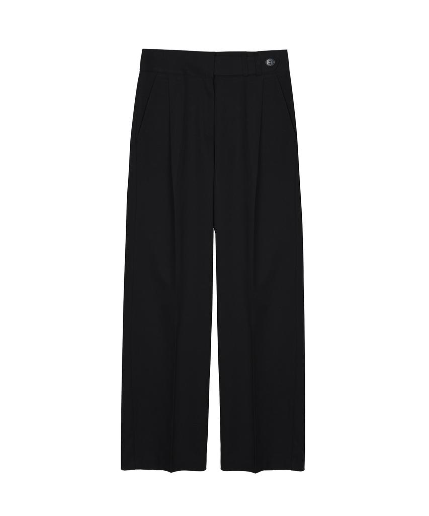 Nigaennikol Minimal Classic Pintuck Slacks_Black