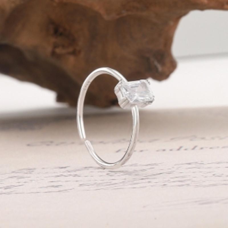 Classic Twist Chain Open Rings For Women Zircon Stainless Steel Geometric Twist Wrapped Couple Ring Wedding Aesthetic