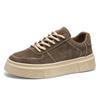 Men's Trendy Black Thick-Soled Breathable Skate Sneakers for Spring/Summer