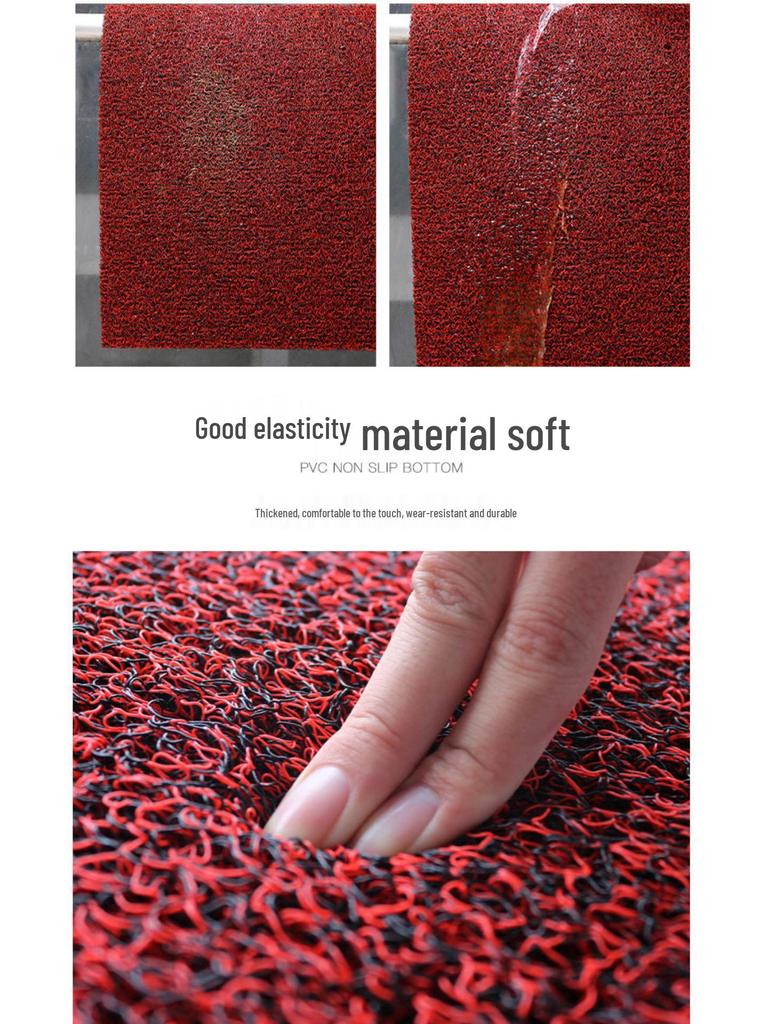 Two-Tone Dirt-Resistant Entrance Mat: Silk Ring Doormat, Gold-Digging, Cuttable for Household & Commercial Use