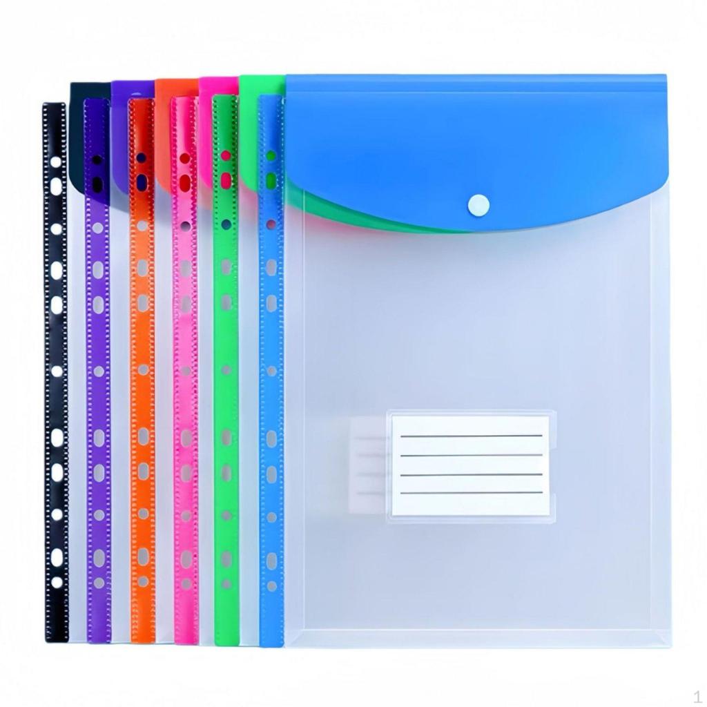 LetterSize 11Hole Binder Folder, Large Capacity, Transparent Waterproof Document Organizer, Colorful