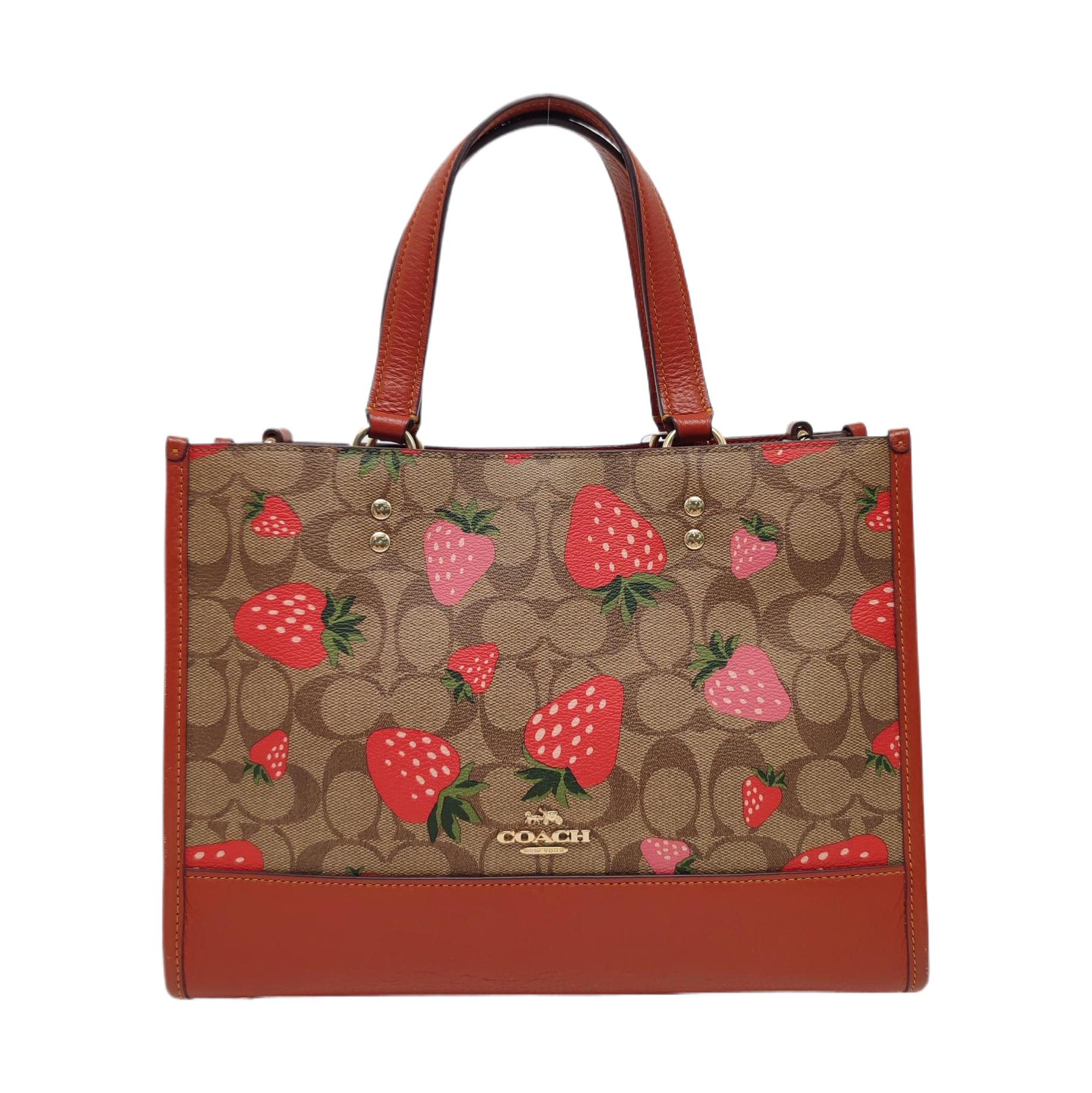 [Pre-Owned] Dempsey Brown Coated Canvas Floral Print Crossbody Bag - Very Good #A4IF7K ONE SIZE
