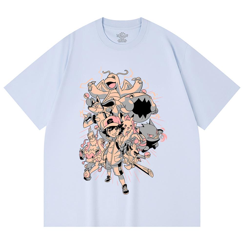 230 Gsm 100% Cotton Pokemon V20 Print Unisex Heavy Cotton T Shirt