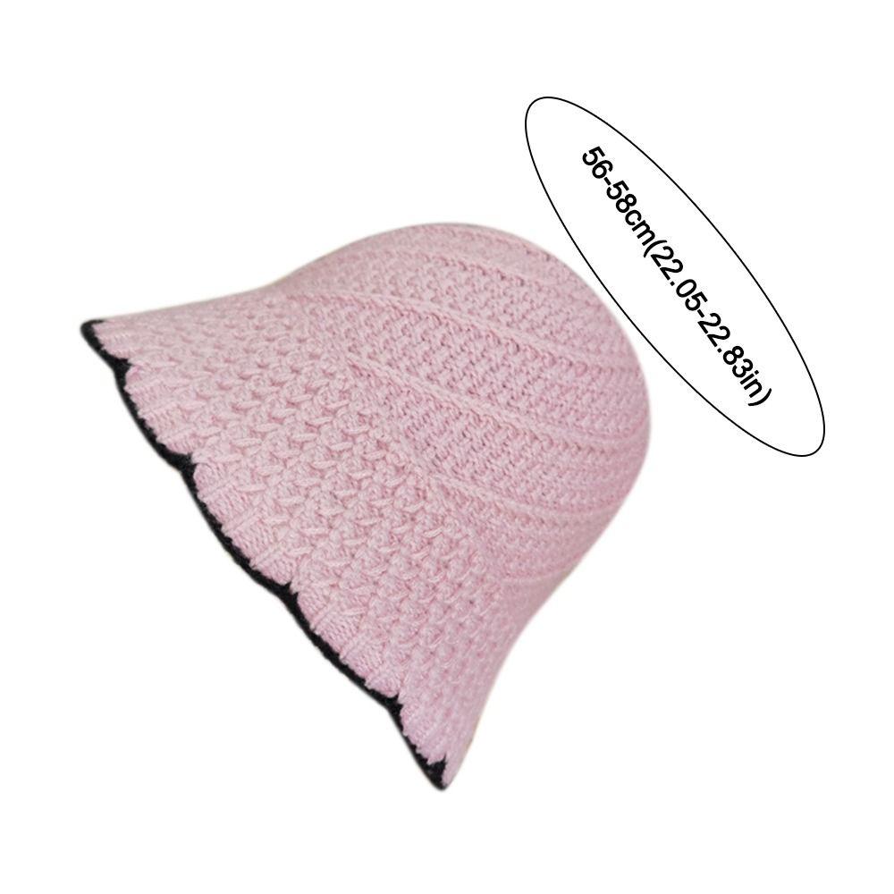 Warm Headgear Thick Winter Knitted Fisherman Hat Windproof Cold-proof Panama Basin Cap Thermal Bucket Hat Women Female Lady Girl