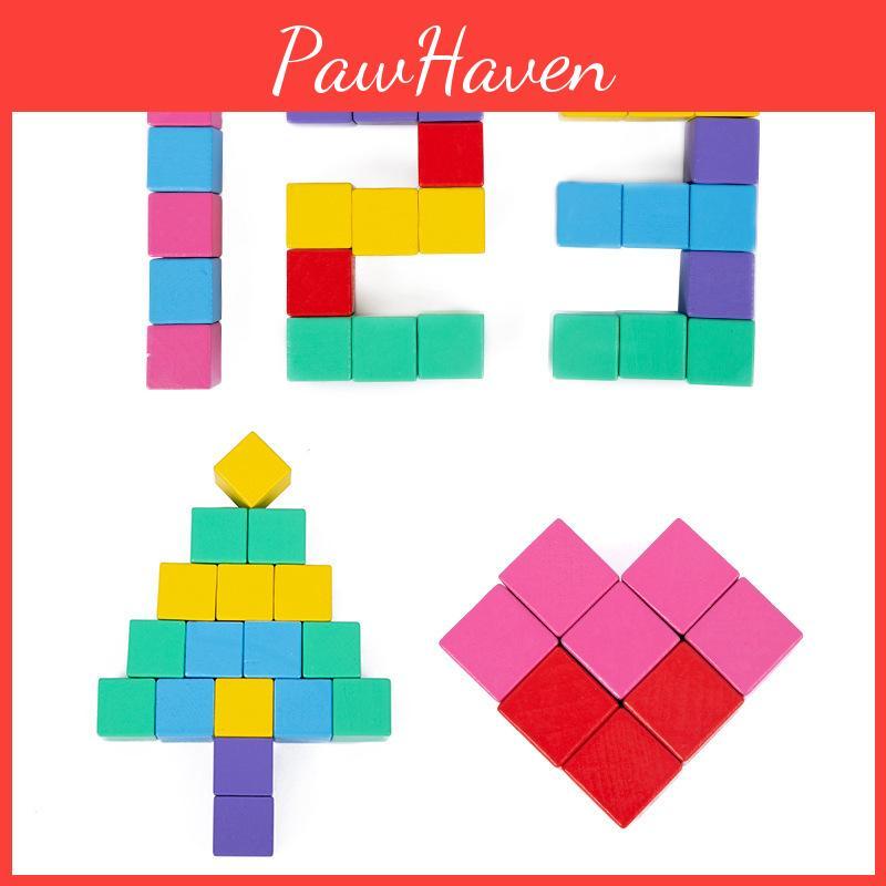 Logic Cubes Wooden Building Blocks For 6-year-olds Educational Toy For Early Learning Skills