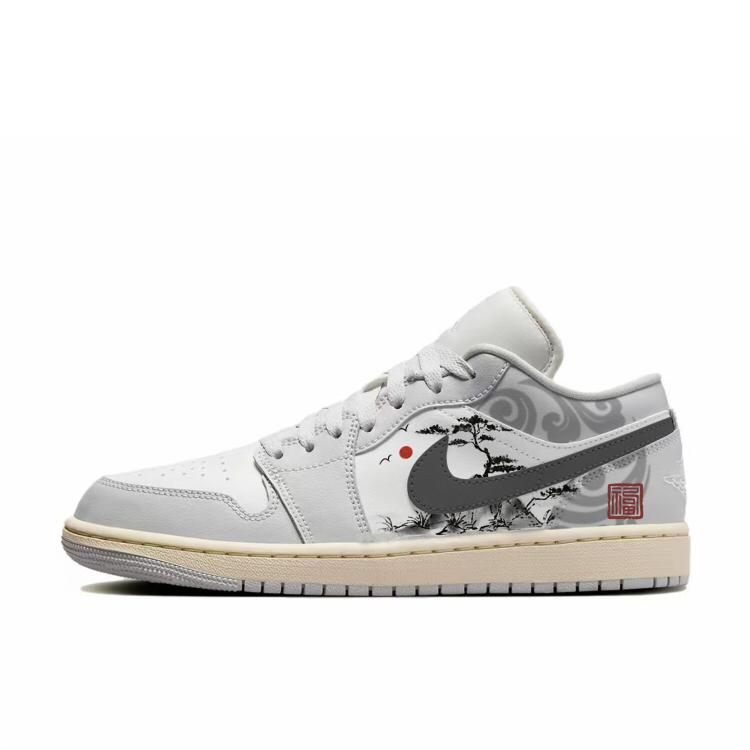 

Jordan Air Jordan 1 Low top Vintage Basketball Shoes Women s Gray White DC0774-103(Team183-) 35.5