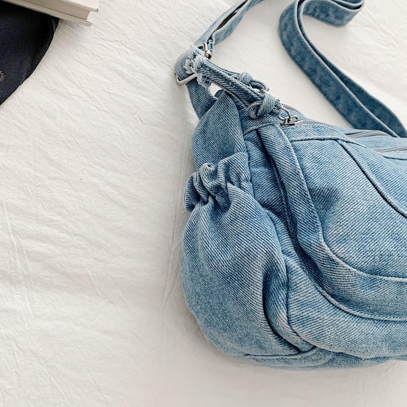 Crossbody Bag Women's Vintage Denim Bag Large Capacity Lightweight Shoulder Bag