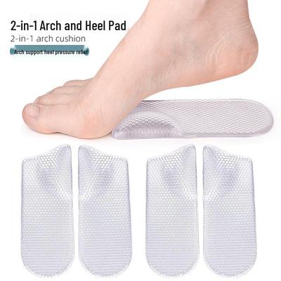 2-in-1 Arch Heel Pad: Soft, Self-Adhesive, Shock-Absorbing Massage Inserts for Flat Arch Support