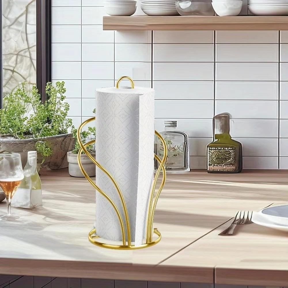 Black Gold Paper Towel Holder Reinforced Base Toilet Tissue Holder  Kitchen Use