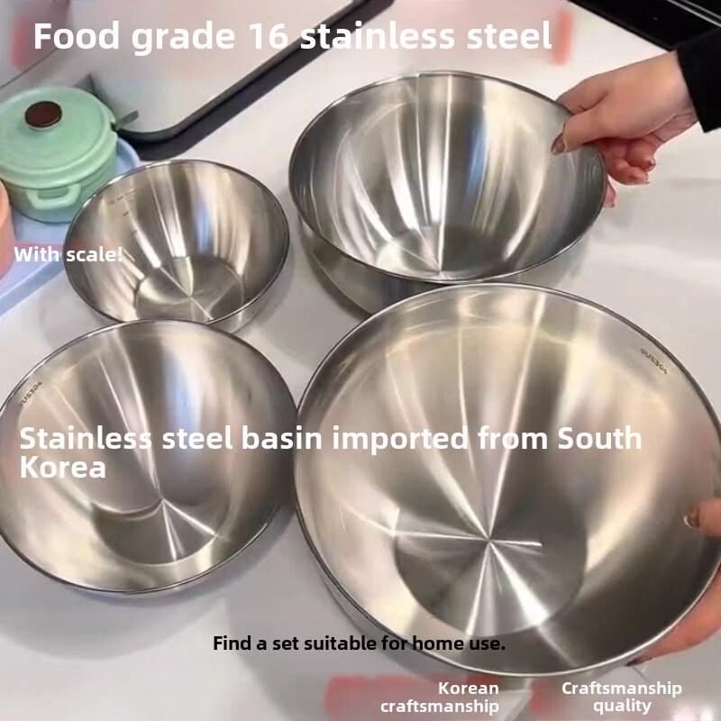 ZISIZ Food-Grade Thickened Enamel Salad Bowl
