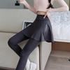 Damen Anti-Expositions-Yoga-Leggings mit Rock - Schlankmachende & Elastische Fitnesshose zum Laufen