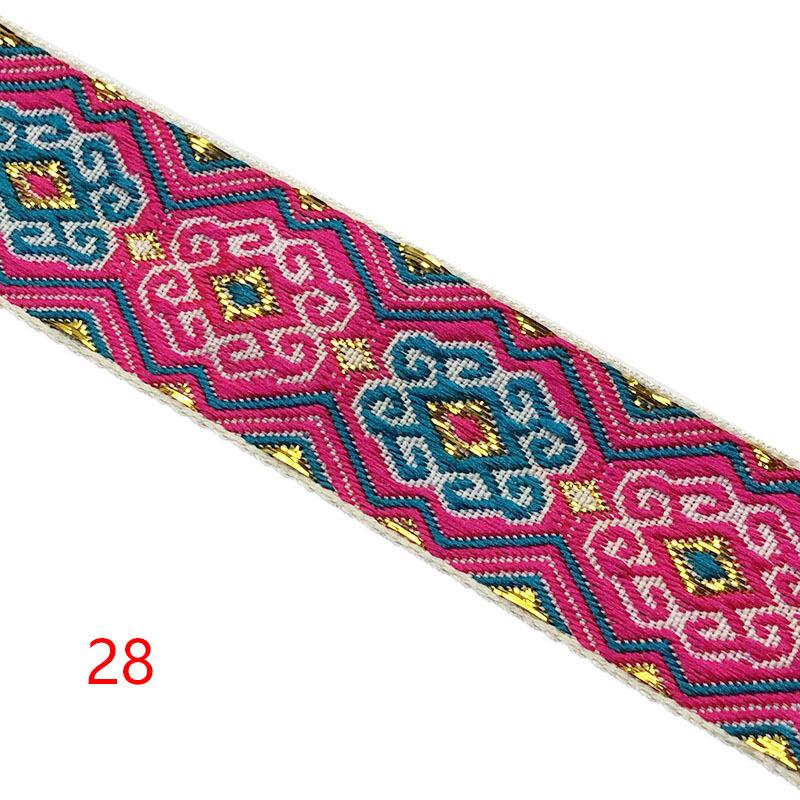 Diy handgefertigte Materialien 1 Streifen 7 Meter 2,5 cm Stickerei Ethnische Spitze Computer Jacquard Vorhang Heimtextilien Kleidung Spitzenzubehör