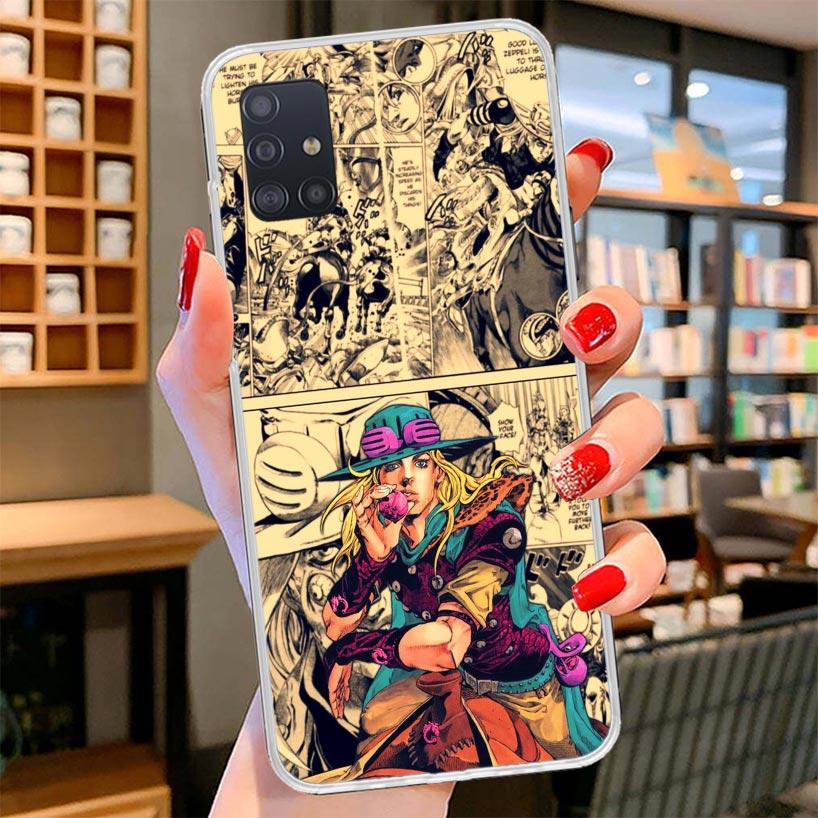 JoJo Bizarre Adventure Anime Cover Phone Case For Samsung Galaxy A12 A22 A32 A52 A72 A02S Phone Case Note 20 Ultra 10 S10 Plus A