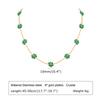 Jewelry Stainless Steel Green Beads Flower Imitation Pearl Bracelet Necklace Gold Ladies