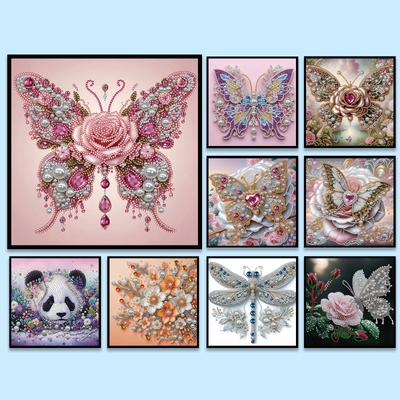 DIY Art Craft Pearl Diamond Painting with Frame 9.84x9.84in DIY Pearl Art Painting Set for Adults & Beginners Home Wall Decor