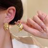 European and American new metal earrings women's cold wind spiral stud earrings temperament ears
