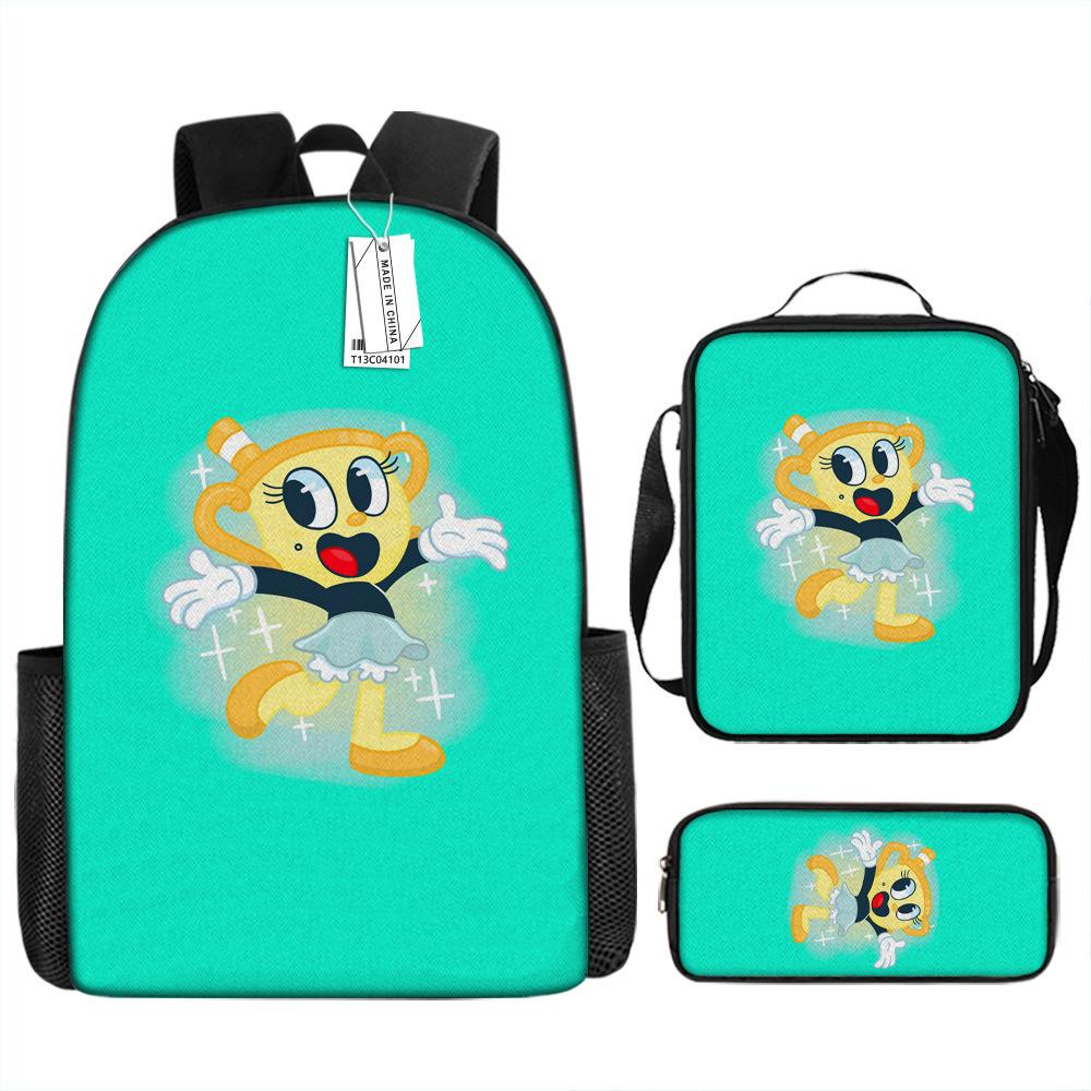 Teetasse Kopf Schüler Schultasche Kinder Rucksack Ranzen Anime