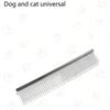 1pc Pet Metal Straightening Comb, Pet Grooming Detangling Brush, Dog Brush, Cat Brush, Electroplated Wide-Tooth Comb