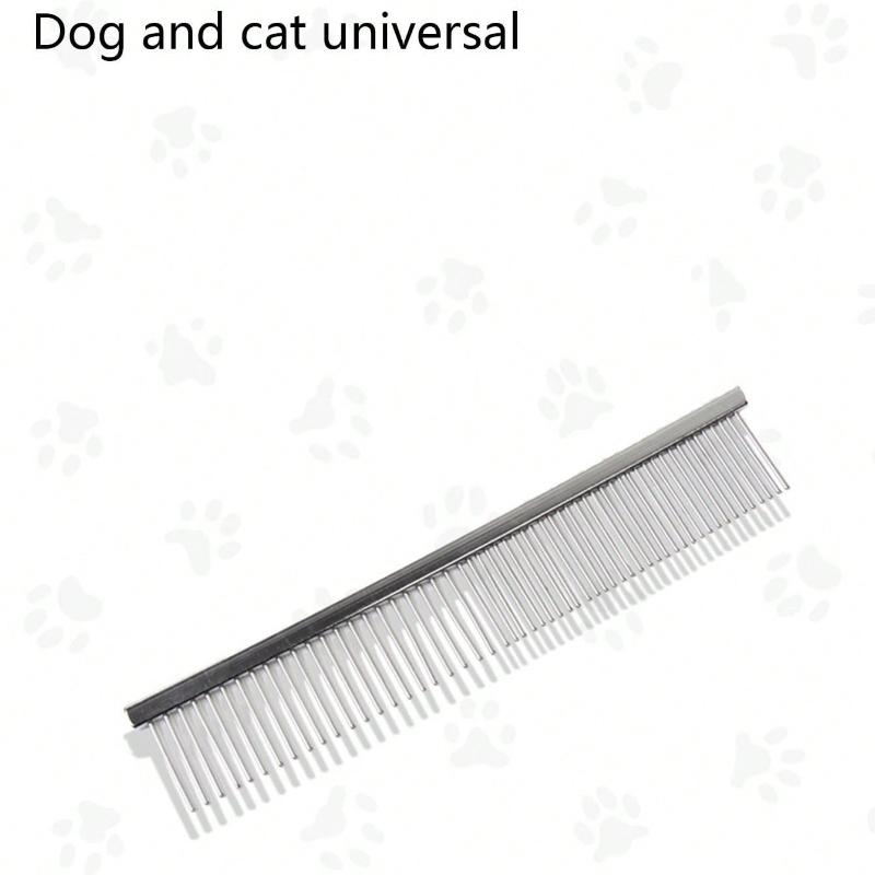 1pc Pet Metal Straightening Comb, Pet Grooming Detangling Brush, Dog Brush, Cat Brush, Electroplated Wide-Tooth Comb