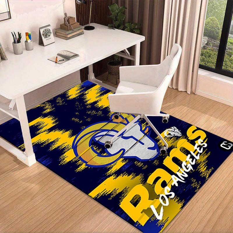 Rams Football Team Spirit Printed Area Rug for Office, Chair Rug, Decorative Carpet Floor Mat, Large Size Fan gifts Christmas gifts