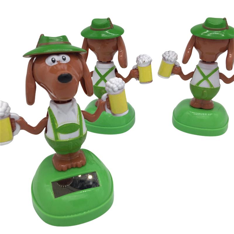 1pc Solar Car Dashboard Bobble Head Decoration Dancing Bobble Head Figures Dancer Dog Ornament Swinging Animated Dancer Toy