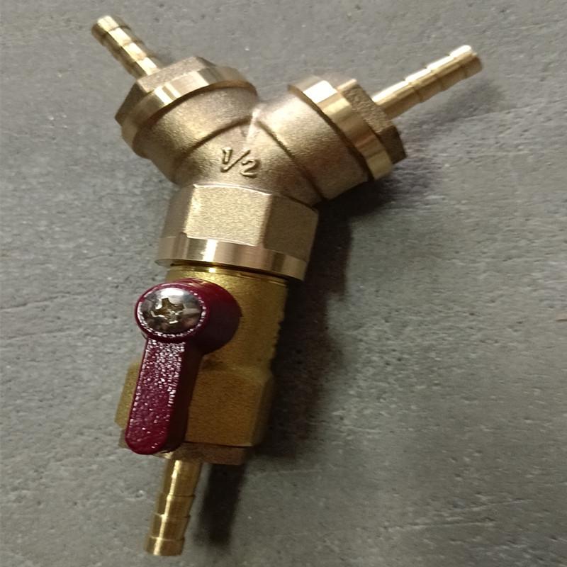Brass Push-to-Connect Ball Valve Reducing Tee for Water Pipes (Sizes: 6/8/10/12/14/16mm)