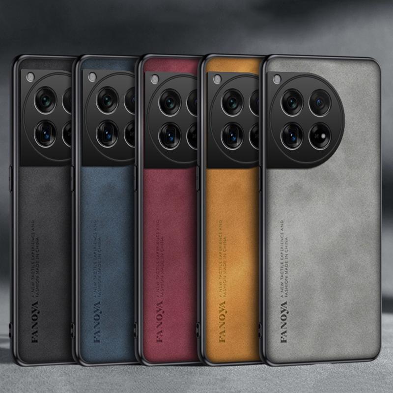 For OnePlus 12 12R Case Luxury PU Leather Phone Case For OnePlus Ace 3 5G OnePlus12 R Back Cover Matte Silicone Full Protection