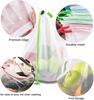 Kitchen Reusable Mesh Produce Bags with Drawstring Closure Set Storage Bag