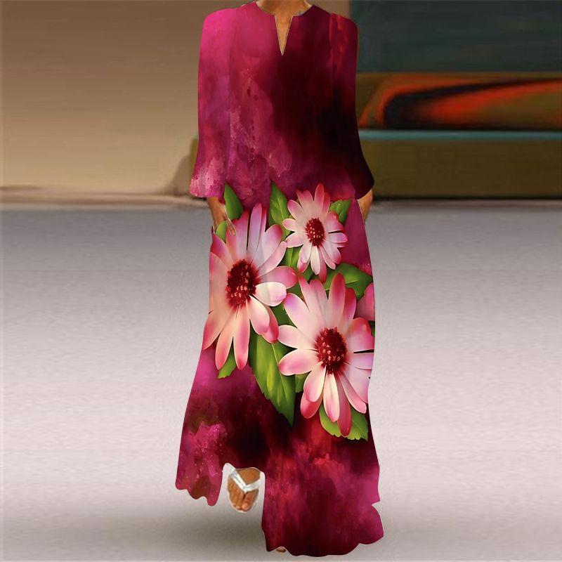 2025 Big Red New Year Clothes Women's Clothing Stage Show Performance Wear Loose and Elegant Dress Pocket Dress