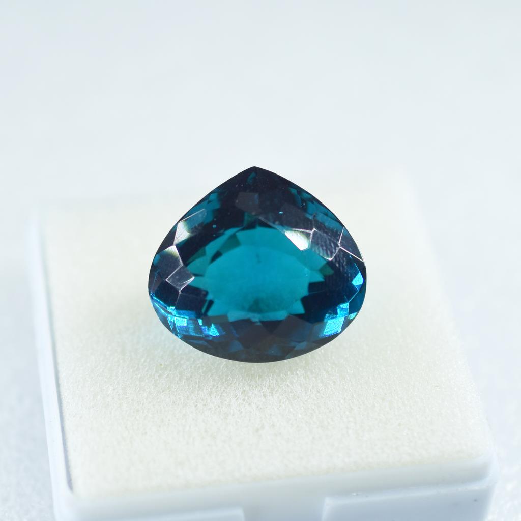 Lab-Created Teal Sapphire Loose Gemstone Pear Cut 42.95 Ct September Birthstone for Gem Collections