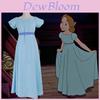 Enchanting Fairytale Peter Pan Wendy Darling Blue Dress With Bow And Headwear