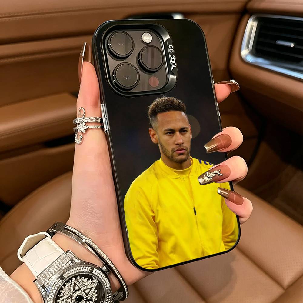 Capa de Celular de Futebol 10-N-Neymar Para iPhone 17,16,15,14,13,12,11 Plus Pro Max Capa de Celular Colorida Prateada
