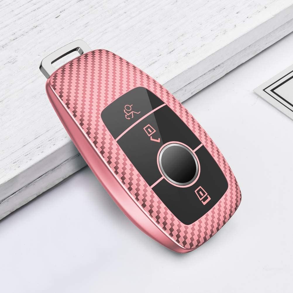 PANPHEN Benz Key Case, Benz Key Cover, Carbon Fiber, 360 Degree Full Protection, Scratch-Resistant,