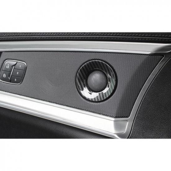 For Lincoln MKZ 2014-2020 ABS Carbon Fiber Inner Door Speaker Sound Ring Trim 4X