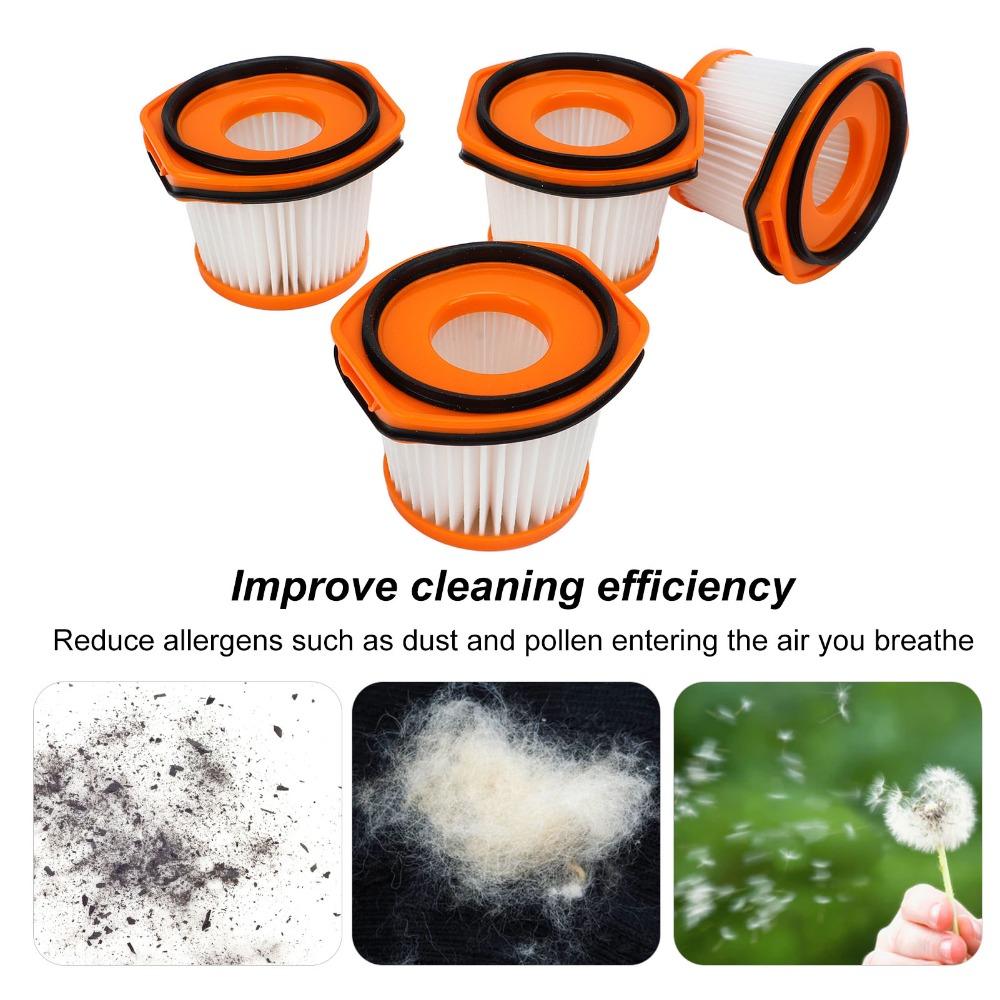 4PCS Cylindrical Vacuum Cleaner Filters for Shark WS620 WS630 WS632 BLBRN GNBRN Dust Pickup