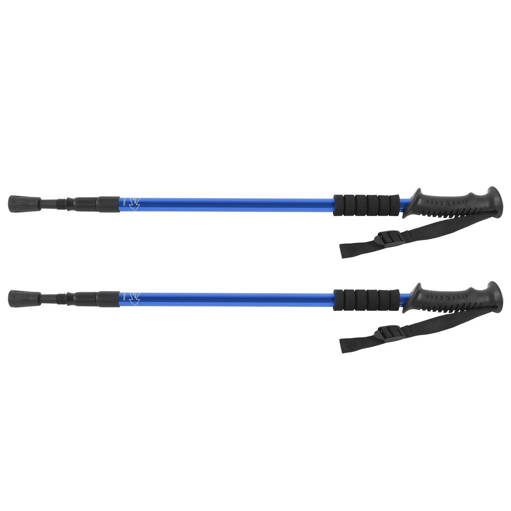 Trekking Pole Set Walking Stick Camping Hiking Ski Pole Shock Absorber Telescopic CrutchesBlue