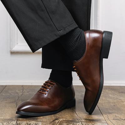 Mode Mode Rotsohlige Übergröße Lederschuhe Weiches Leder Schnürschuhe Low Top Brogue Schuh Herren Täglicher Gebrauch Vielseitig Business Büro Schuhe