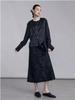 Women's Mid-Length Jacquard Silk Skirt - New Chinese Style for Autumn/Winter