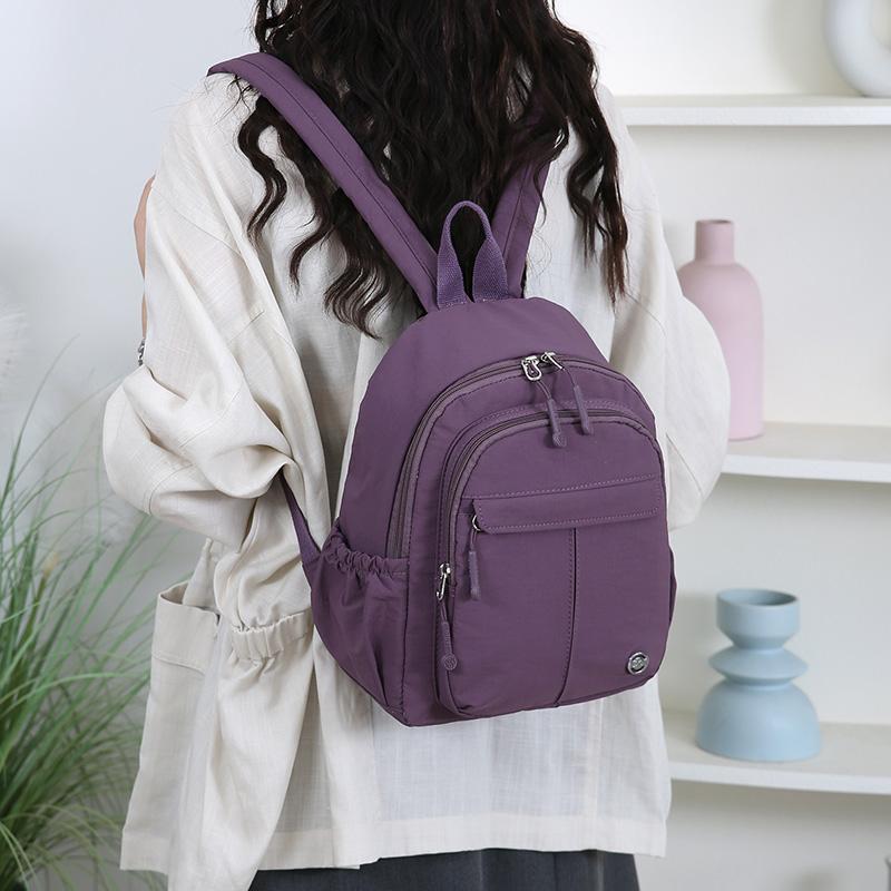 Lightweight Nylon Backpack for Women Casual Daypack Travel Shoulder Bag with Multi Pockets