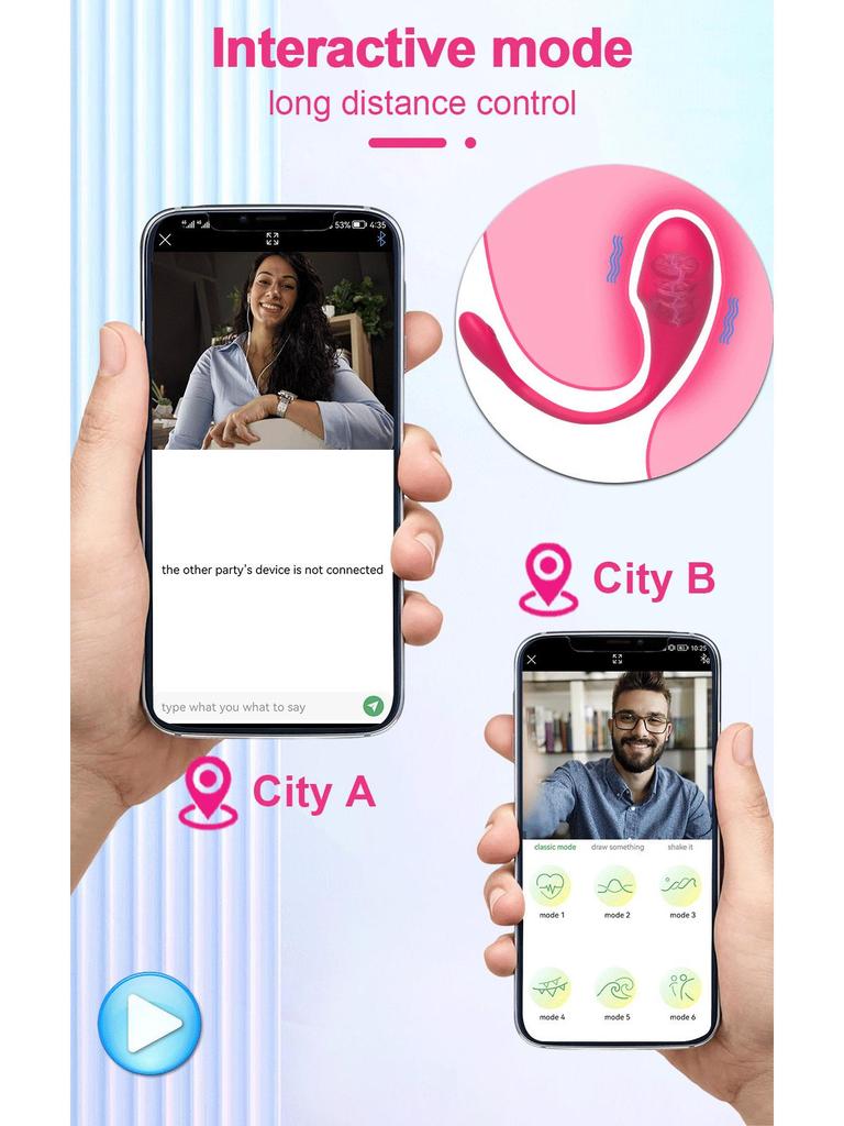 Women's Rechargeable APP-Controlled Tadpole Vibrator Dildo