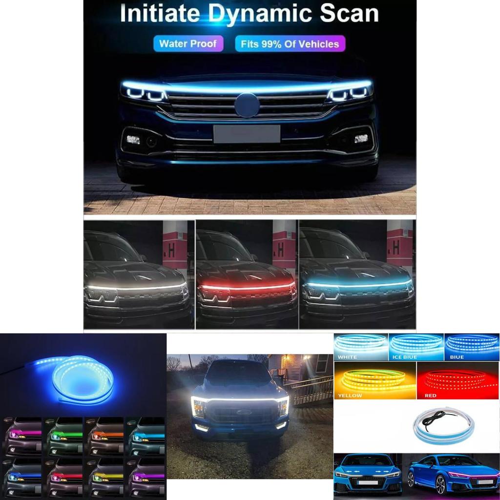 Universal Led Daytime Running Light With Decorative Silicone Strip For Cars 1.8m