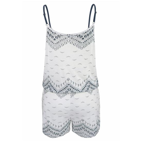 Artı Boyutu Trendy Rahat Yaz Rahat Parlak Dalga Plaj İpli Baskılı Strappy Tulum Kadın Şort Romper