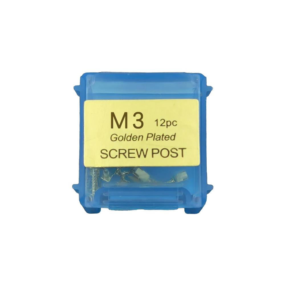 12Pcs Gold Plated Screw Post Kit Stainless Steel Conical Retention Posts All Sizes S M L Xl Single Pack Refills