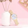 Fashionable simple light luxury alloy strap no number women's quartz watch, suitable for daily wear, Christmas gifts