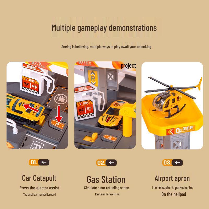 Multifunctional Police Building Blocks Set with Vehicle Launcher and Urban Rail Parking Garage