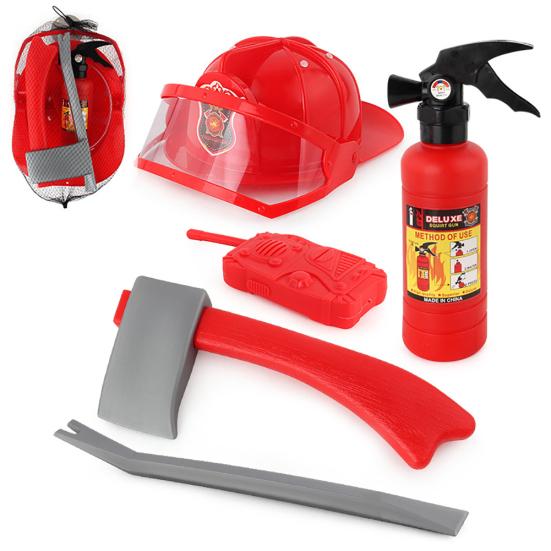 Kids Pull-Type Fire Extinguisher Water Gun Cap Firefighting Suit Beach Play Toys