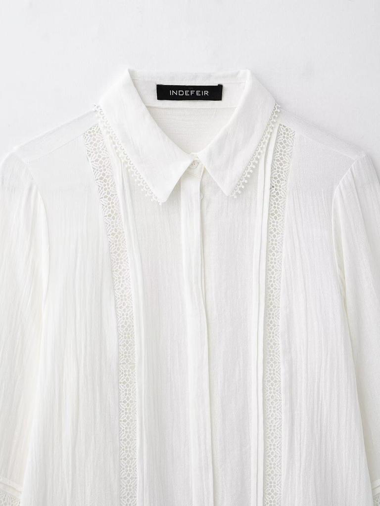 Spring 2025 Women's European-American Style Ruffle Cotton Shirt