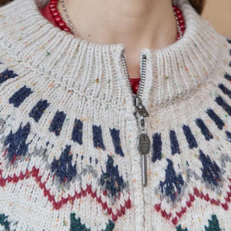 MAXZA Nordic Snow Knit Zip Cardigan Ze12qd003na