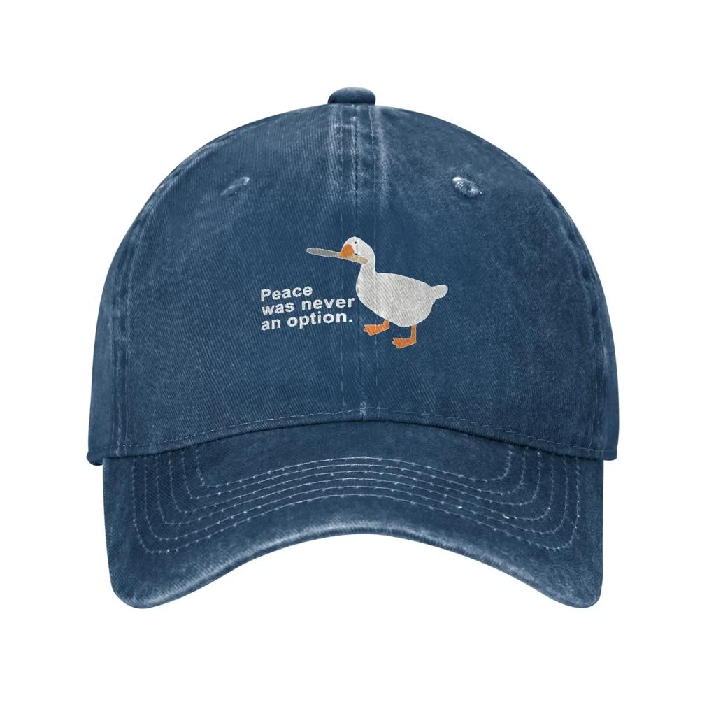 Vit Gås Bita Kniv Casual Baseballkeps Våren Fred Var Aldrig ett Alternativ Truckerhatt Andningsbar Snapback Vuxen y2k Coola Kepsar