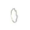 TYJ0339 S925 Sterling Silver Wavy Diamond Ring - Ultra-Fine, Minimalist Stacking Midi for Women's Index Finger